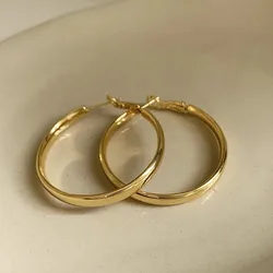 Chic Oversized Geometric Circle Hoop Earrings - Bold Punk OL Style Trendy Jewelry (Gold color)