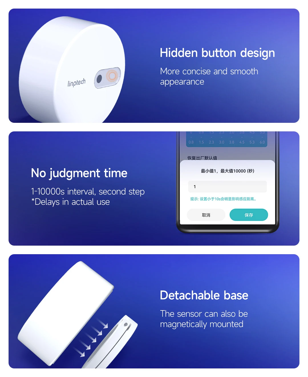 Linptech Human Body Presence ES1 Sensor Bluetooth/WiFi/ZigBee Communication Mill