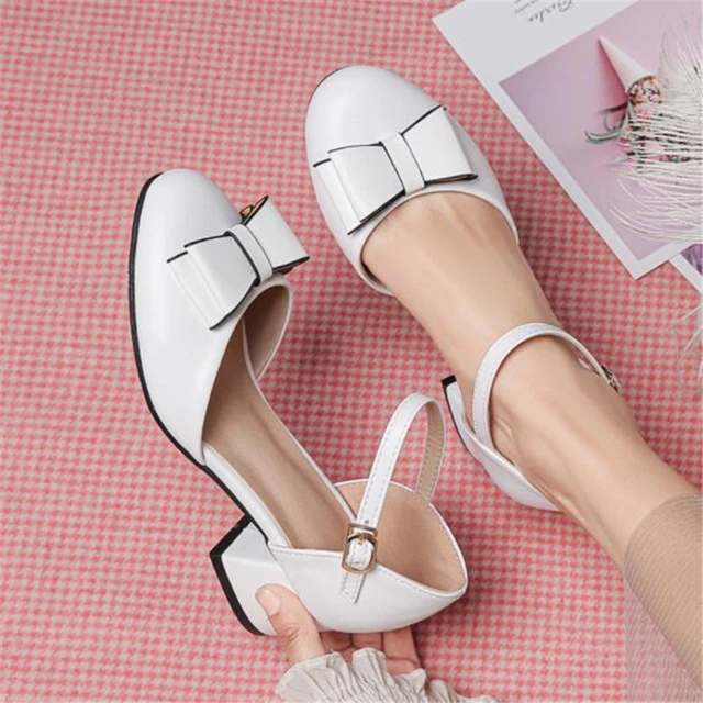 Zapatos de tacón alto para niños y niñas, sandalias de princesa con nudo de  mariposa, tacones altos para fiesta y boda - AliExpress