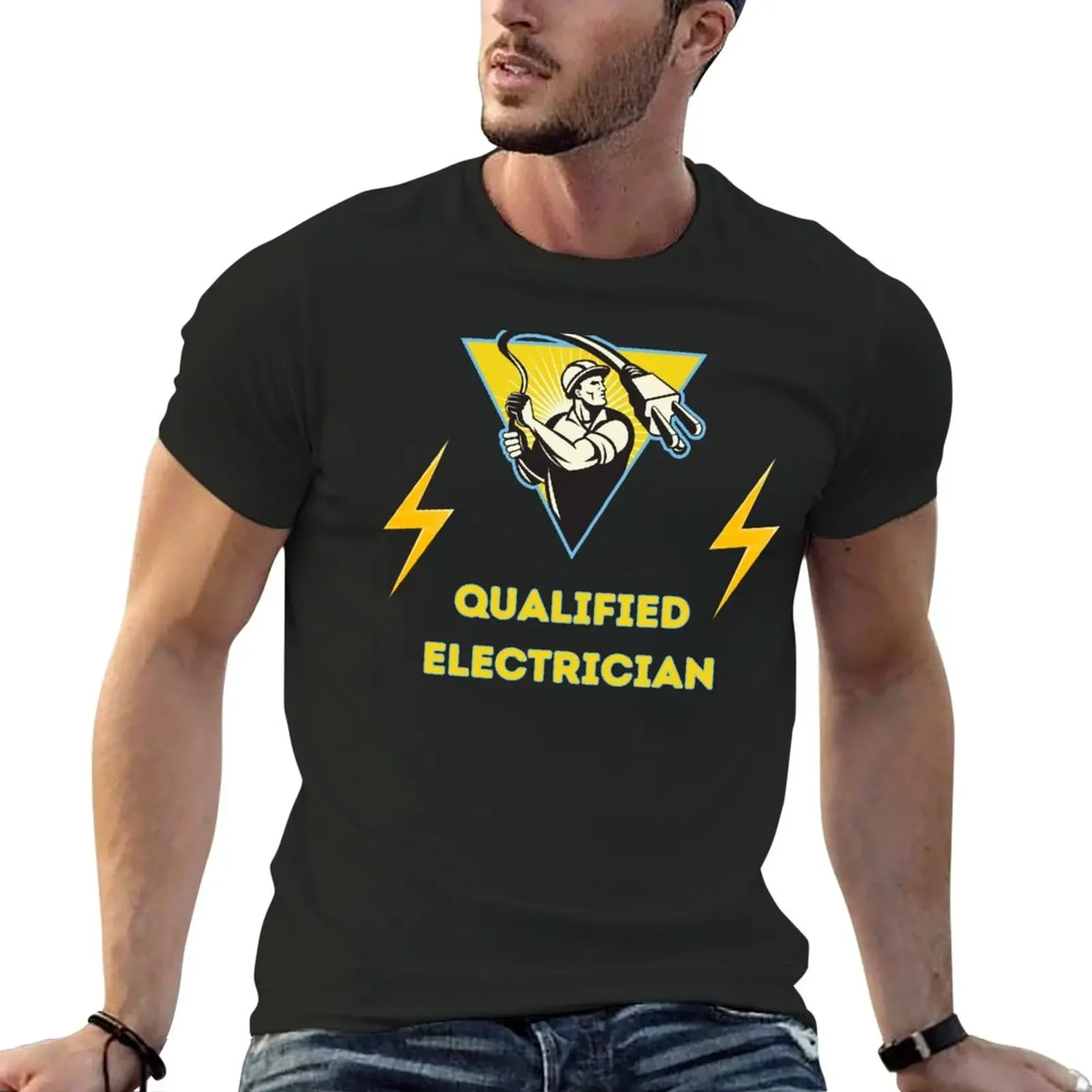 

Qualified Electrician T-Shirt tops sublime korean fashion Men's t-shirt