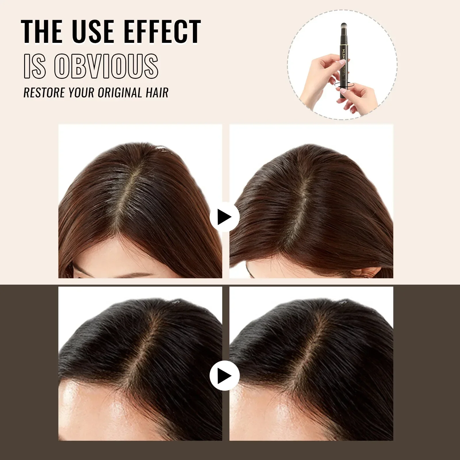 Brown Black Soft Head Pen Temporary Liquid Hair Color Instant