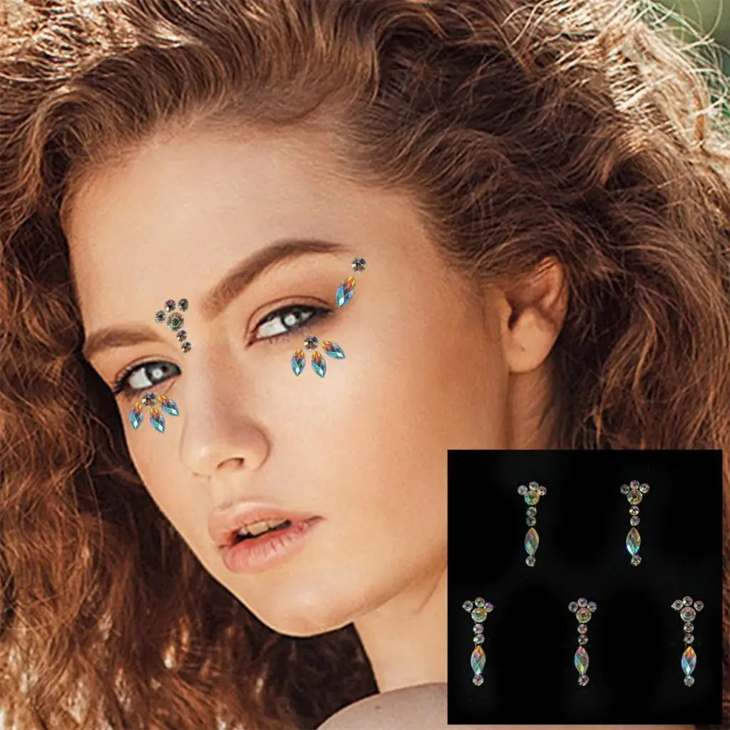 Moon Glitter Gesichtsschmuck – Festival-Edelsteine Aus Strass, Temporäre Face Jewels Für Partys, Konzerte & Karneval | Wiederverwendbar, Kein Kleber