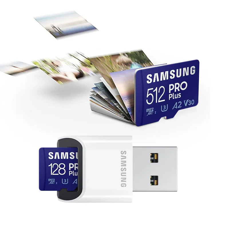 

SAMSUNG Original Micro SD Memori Memory Card U3/4K TF MicroSDXC Cards 128GB 256GB 512GB C10 A2/V30 For Phone Drone Camera Monit