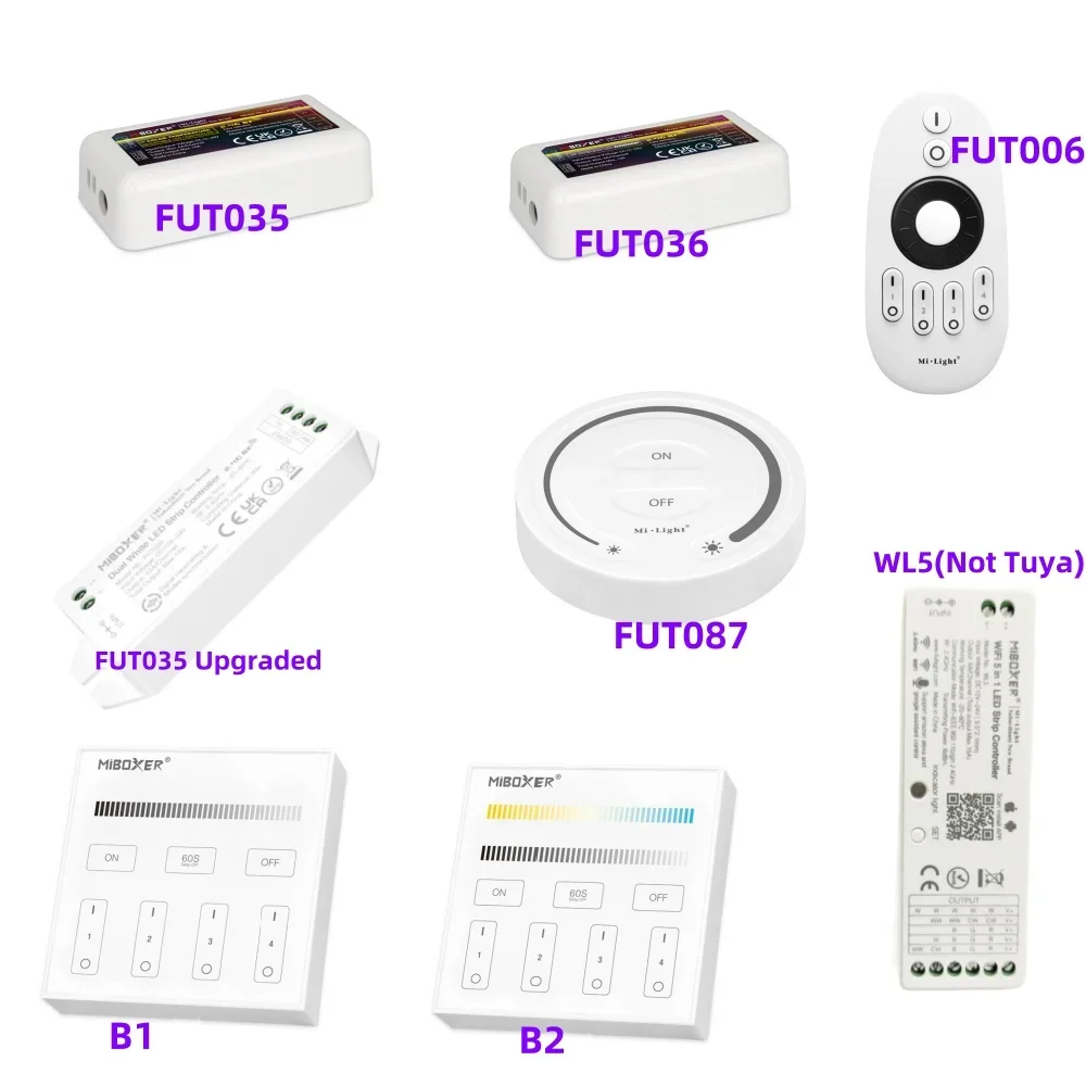 MiBoxer FUT035 FUT036 FUT087 FUT035M (улучшенный) FUT006 B1 B2 WL5 (не Tuya) фотопульт дистанционного управления RGB диммер 2,4G RF беспроводной