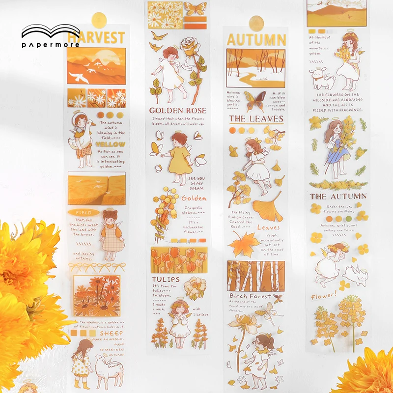 

Kawaii Cute Washi Tape Autumn Harvest Collection Masking Decorative Tapes For Diy Crafts And Arts Journal Planners Scrapbooking