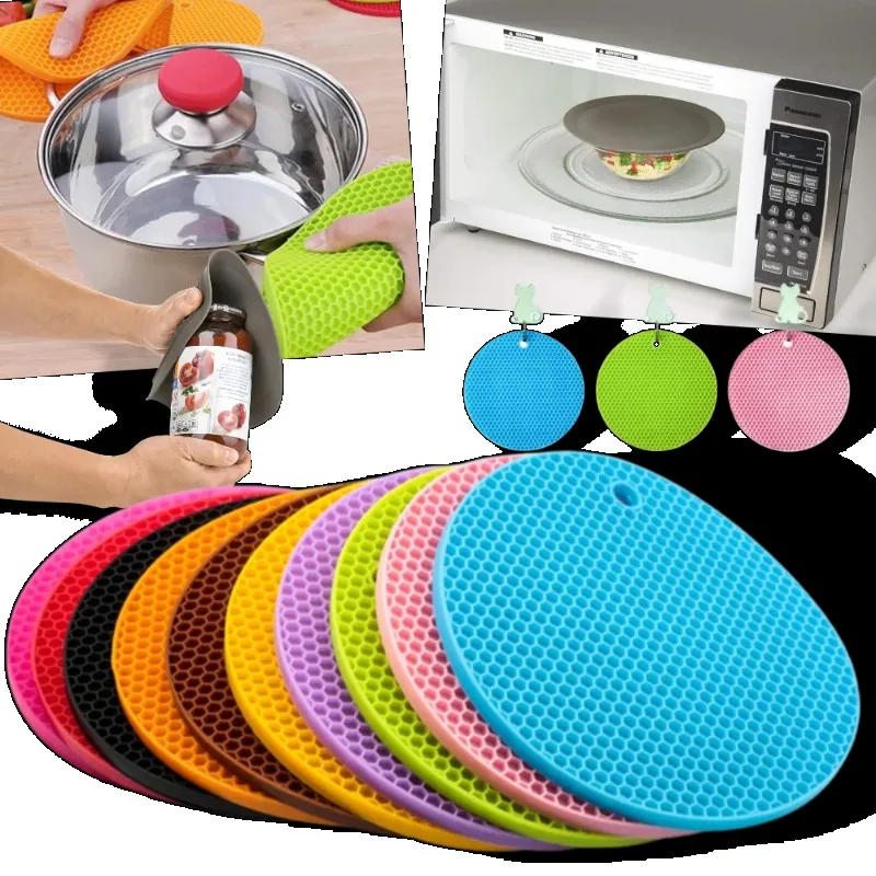 Dining Table Placemats Silicone Heat Resistant Nonslip Drink Cup Coasters Multifunction Pot Holder Kitchen Accessories Pads