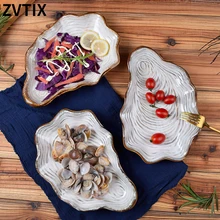 

Ceramic Shell Shaped Plate Dinner Cutlery Steak Bone Dining Appliance Restaurant Home Kitchen Supplies Cute Plates Dishware Best