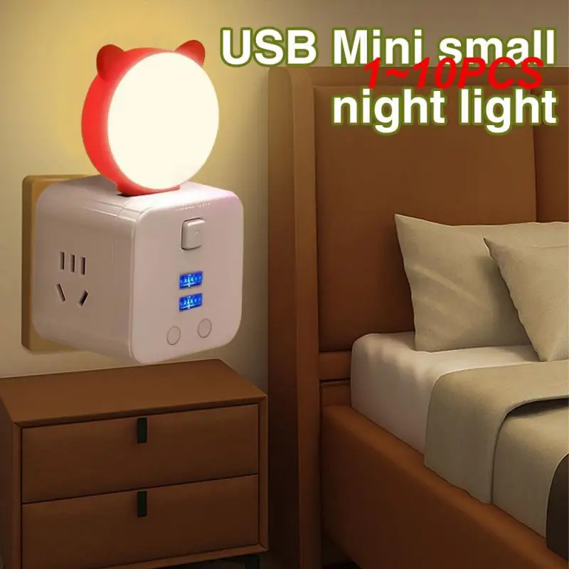 

1~10PCS USB Night Light Portable Mini Sleep Light Intelligent Voice Control Light Safe And Durable Energy Saving Compact Night