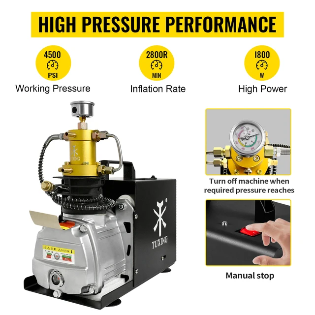 TUXING 4500Psi PCP Air Compressor Electric 300Bar High