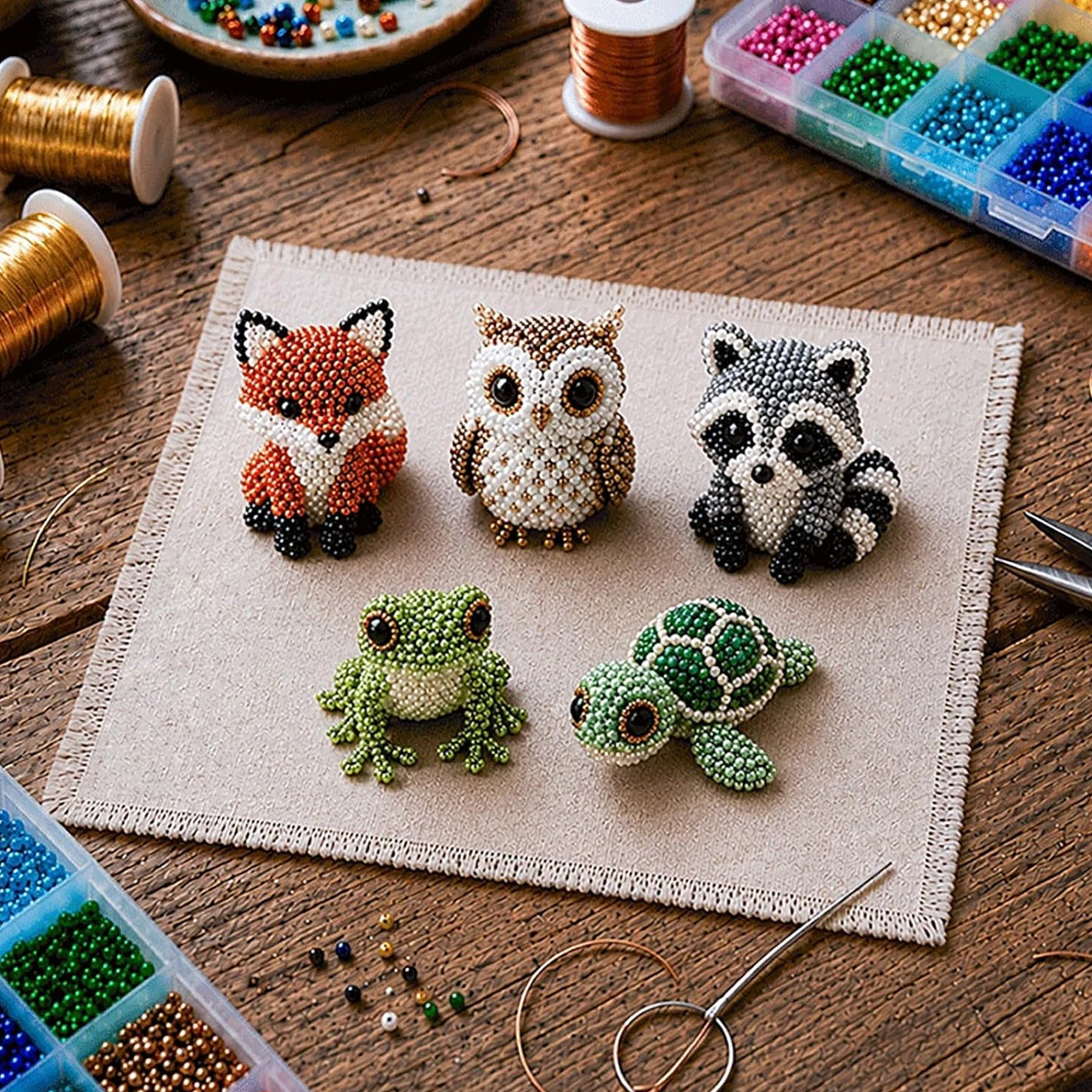 DIY 3D 동물 비즈 자수 세트, 화려한 비즈로 만든 비즈 공예 키트, 공예 애호가, 소녀, 여성, 십대, 성인을 위한 세트