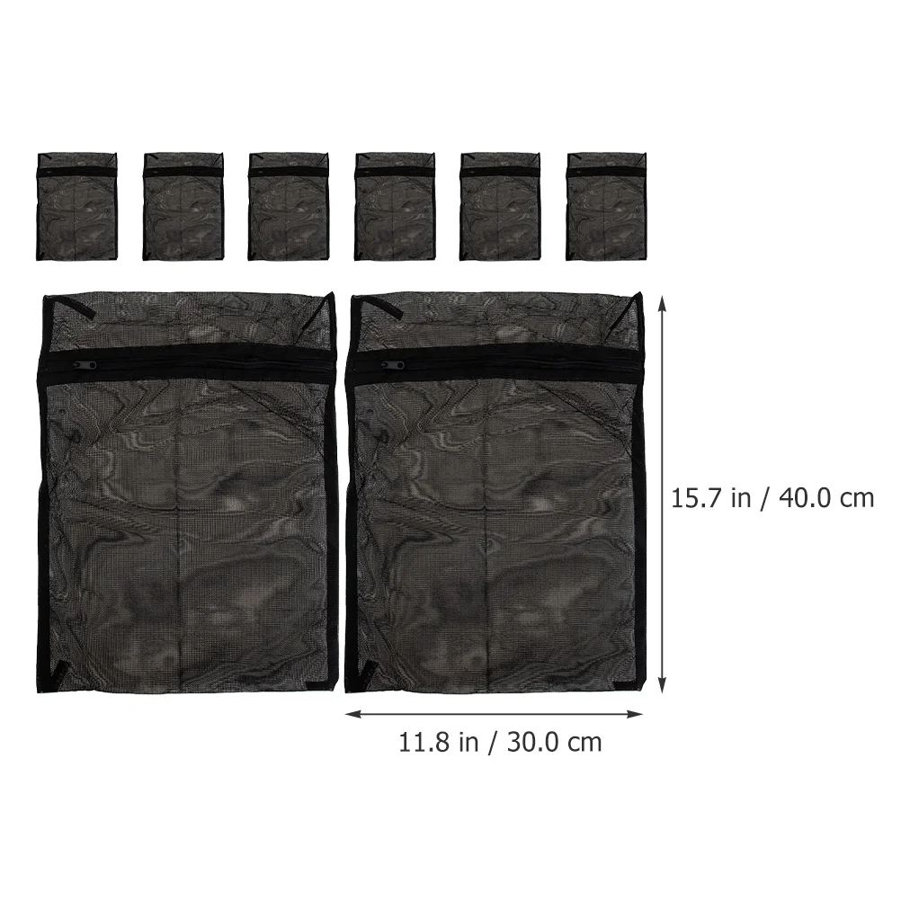8 Pcs Clothing Black Laundry Bag Travel Bags Mesh Dryer Polyester for Washing Machine 6