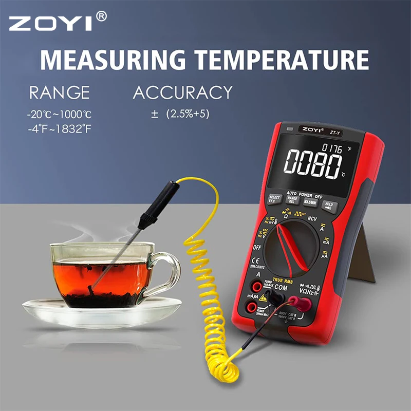 Digital Multimeter Multimeter Tester ZOYI high-precision ZT-Y automatic range multifunctional digital multimeter Intelligent anti-burn electrician maintenance