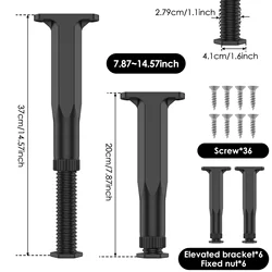 Adjustable Heavy Duty Telescopic Furniture Support Legs (Set of 6) (6PCS)