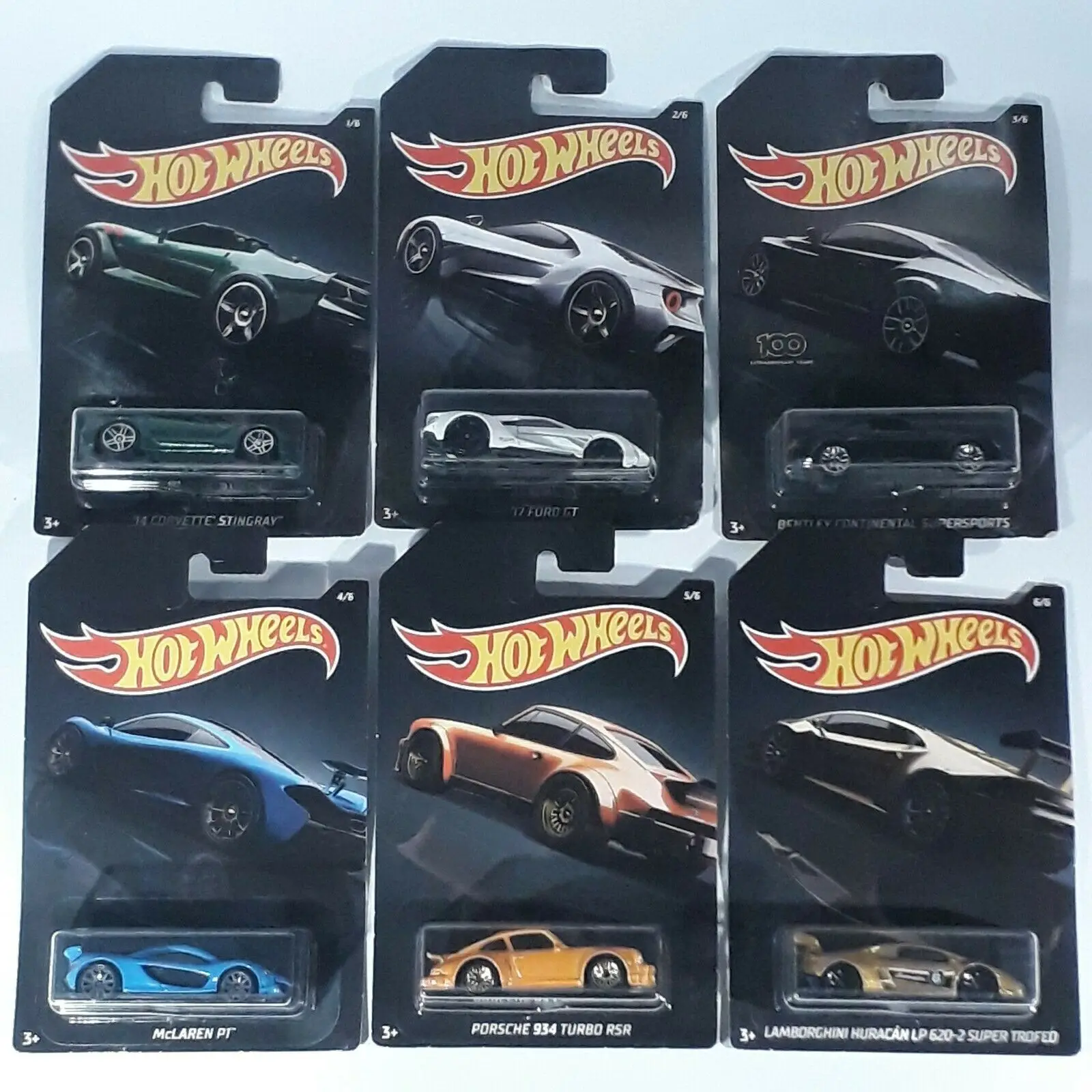 

Hot wheels Automotive Exotics Series 1:64 ford gt Corvette Porsche 934 turbo huracan lp620-2 McLaren p1 diecast metal car model