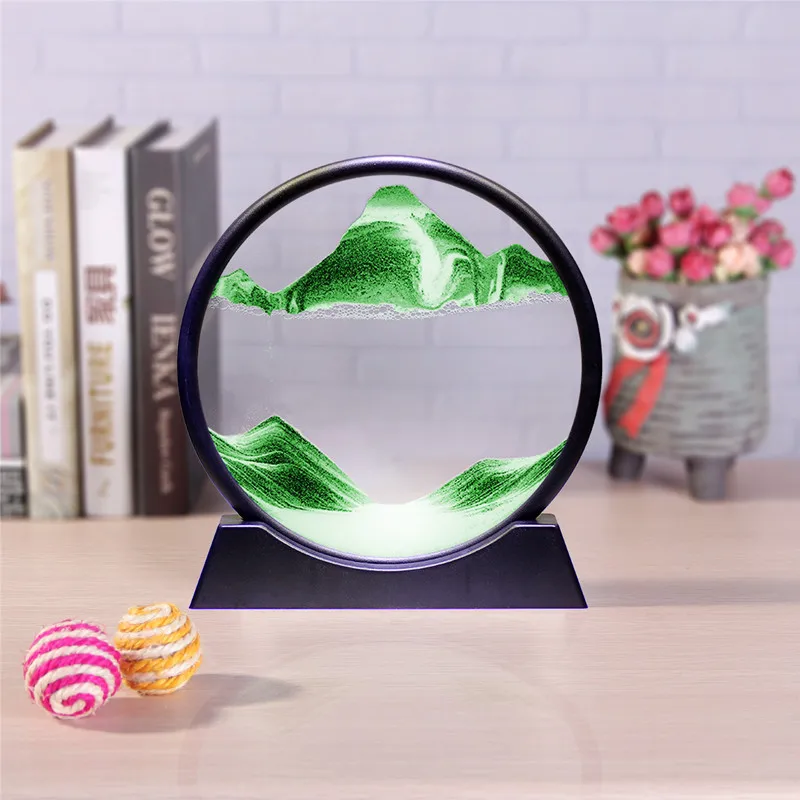 Новинка простой 3d-пейзаж картина с сыпучим песком круглые песочные часы