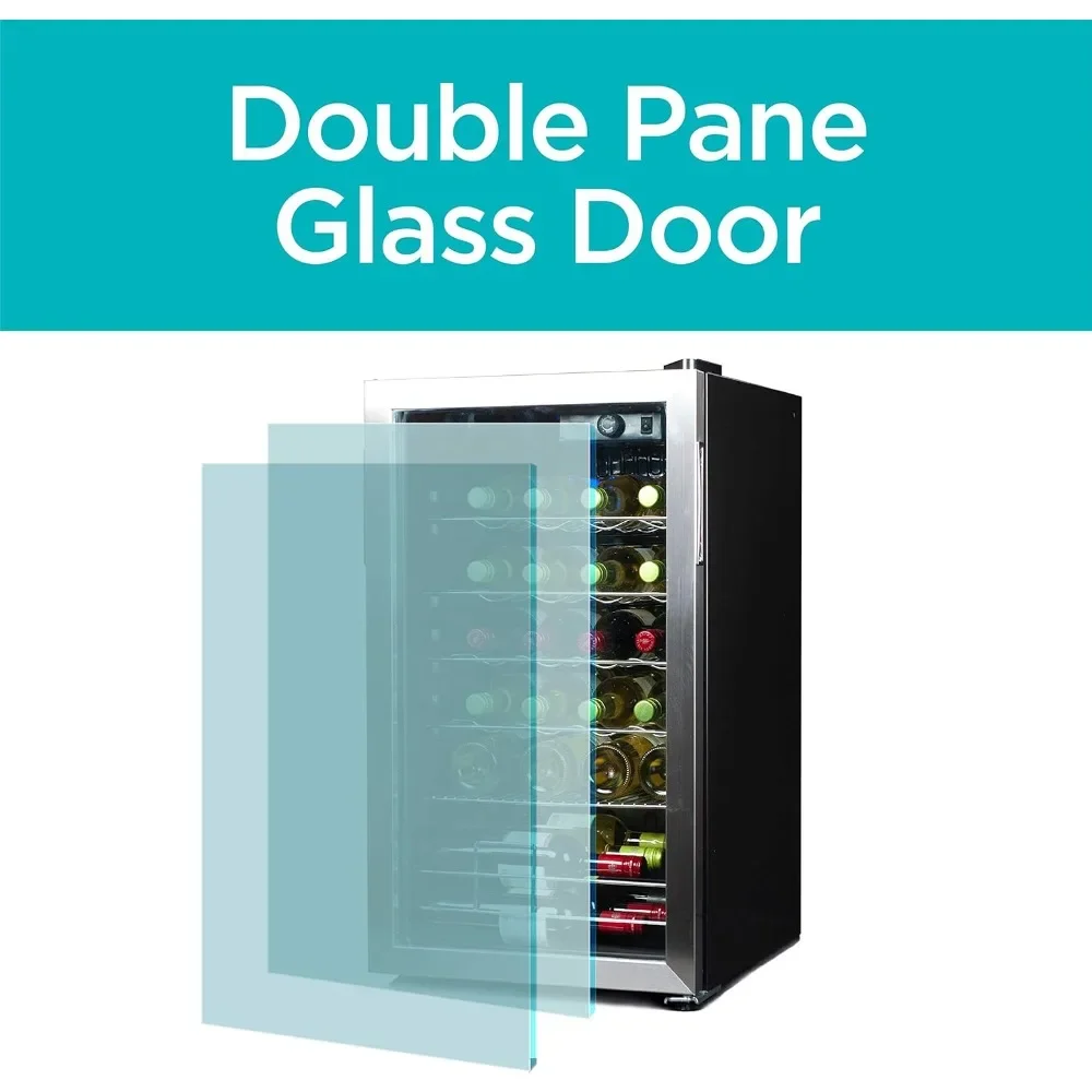 NEW-BLACK+DECKER 26 Bottle Wine Fridge with Interior Light and Mechanical Temperature Control, Compressor Cooling Wine Cooler Re