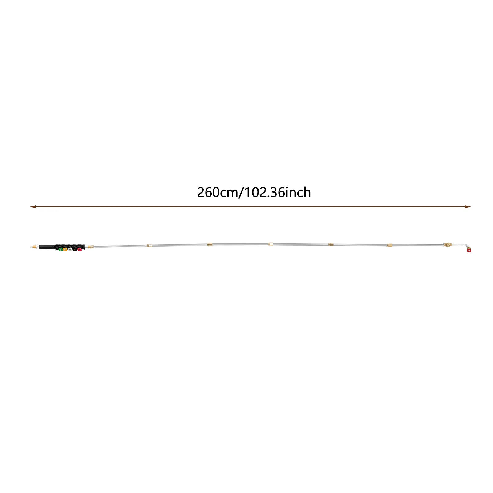 9-teiliges Hochdruckreiniger-Verlängerungsrohr-Set 4000 PSI, professionelles Reinigungswerkzeug mit 1/4-Zoll-Schnellanschlussdüsen für Dachrinnen – Detail 6