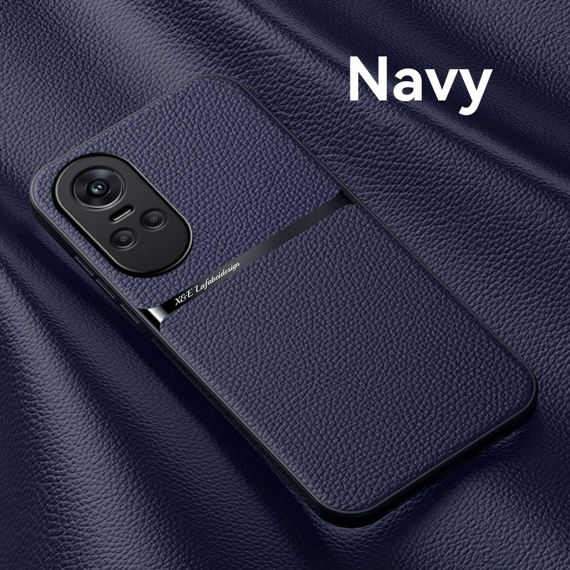 Luxury Solid Color Leather Phone Case - Shockproof Soft Back Cover