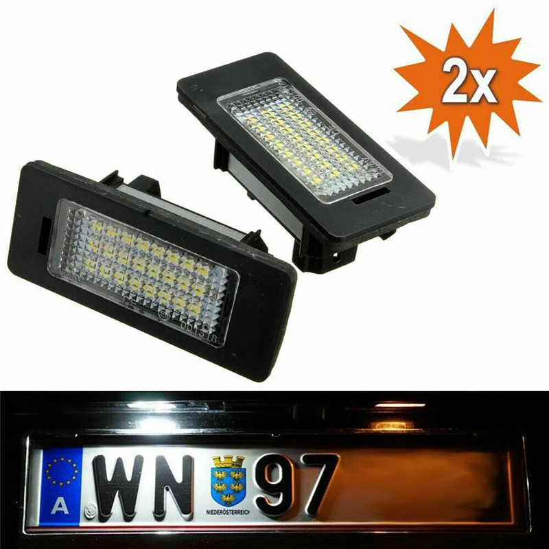 2Pcs For BMW 5 Series E60 E39 E61 E70 E71 E72 E82 E84 E88 E90 E91 E92 E93 12V Car LED License Plate Light 6000K Xenon Parts 12V 2pcs led license plate light canbus number lamp for bmw e92 e93 f30 f31 f45 e39 e60 f11 e70 x5 e84 x1 e82 f22 e90 e91 e61 f10