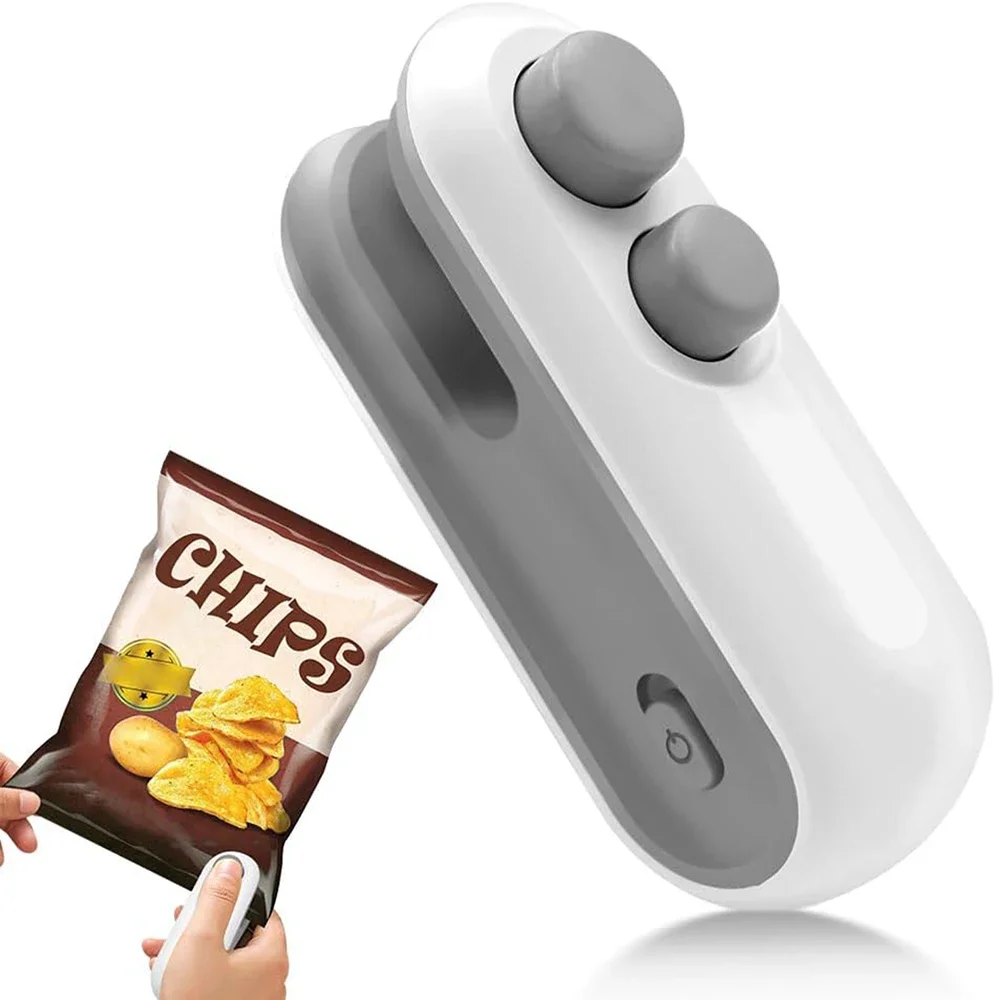 Mini Sealing Machine, Magnetic USB Rechargeable Portable Bag Sealer with Cutter, Space-Saving Lightweight Food Freshness Sealer