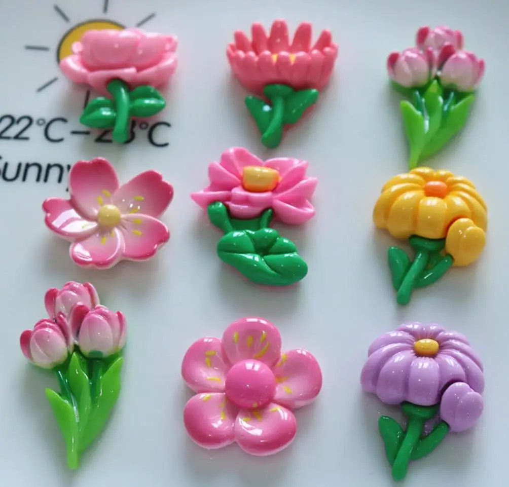 

100pcs Simulation Resin Flatback Flower Cabochon Kawaii DIY Scrapbook Hair Bows Center Accessories