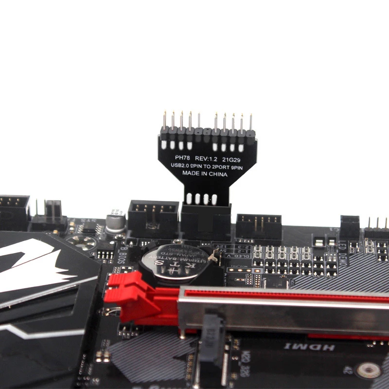 

_ 9-контактный кабель адаптера от 1 до 2 USB 2,0 9-контактный к USB 3,0, разъем передней панели, лампа вентилятора, адаптер для кабеля материнской платы