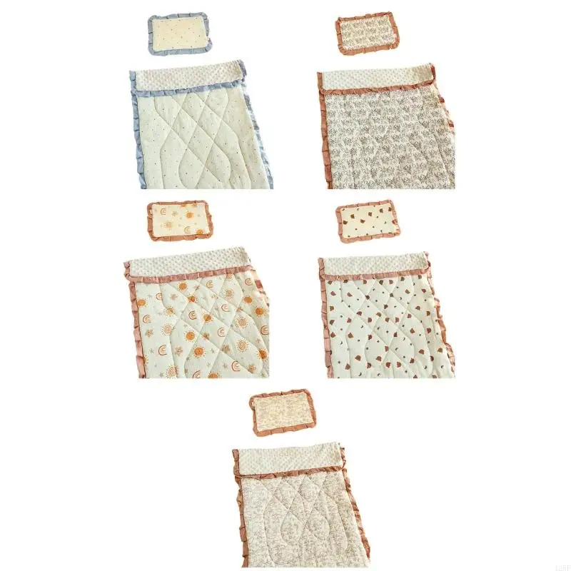 Baby Bed Pad Mattress Pad with Flat Pillow Mattress Bed Cover and Pillow 425F