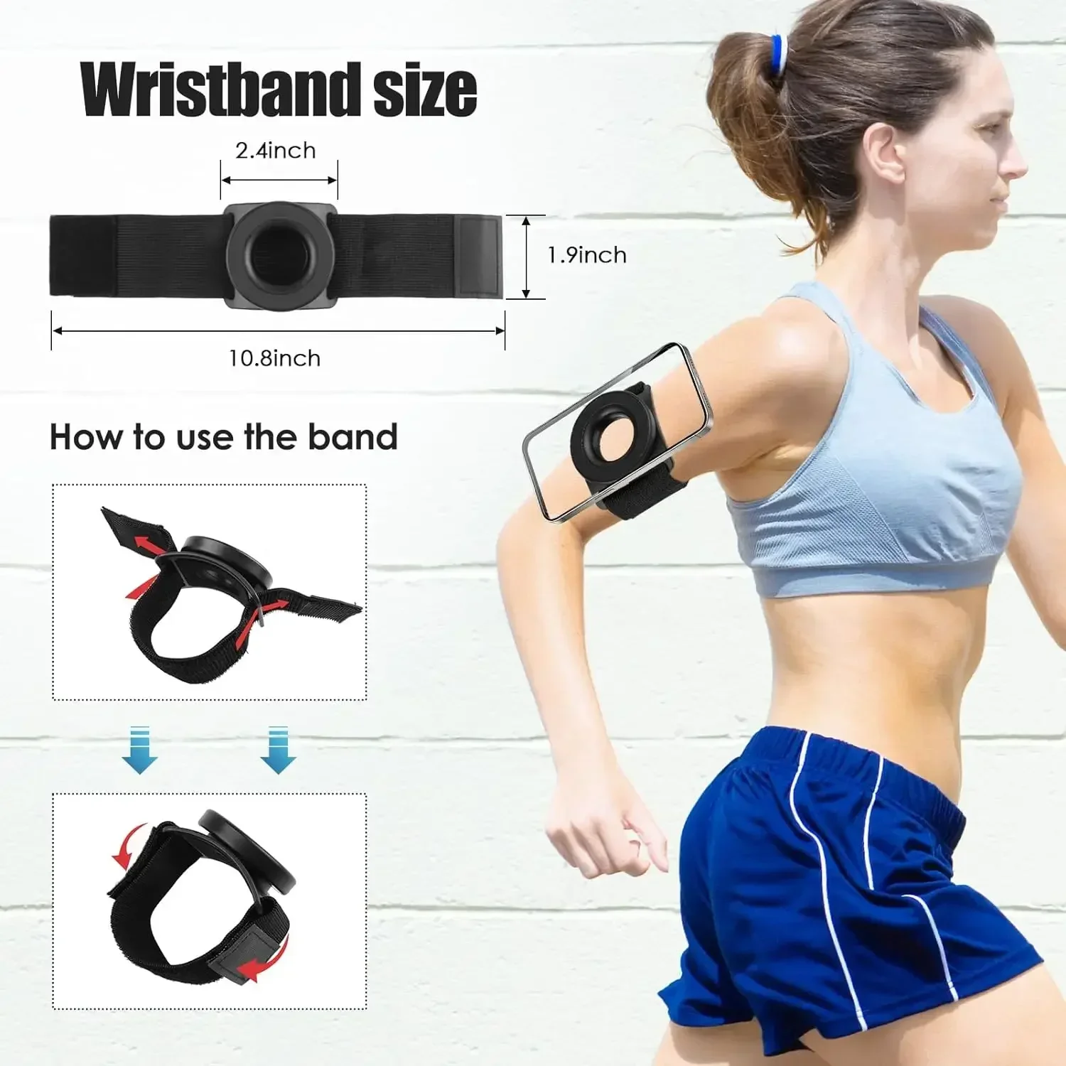 Magnetic Phone Holder Wrist Strap For Mobile Fitness