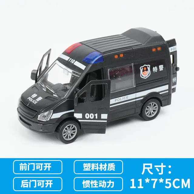 1:32 High Hospital Simulation Ambulance Hospital Rescue Metal Cars Model Pull Back with Sound and Light Alloy Diecast Car Toys 3