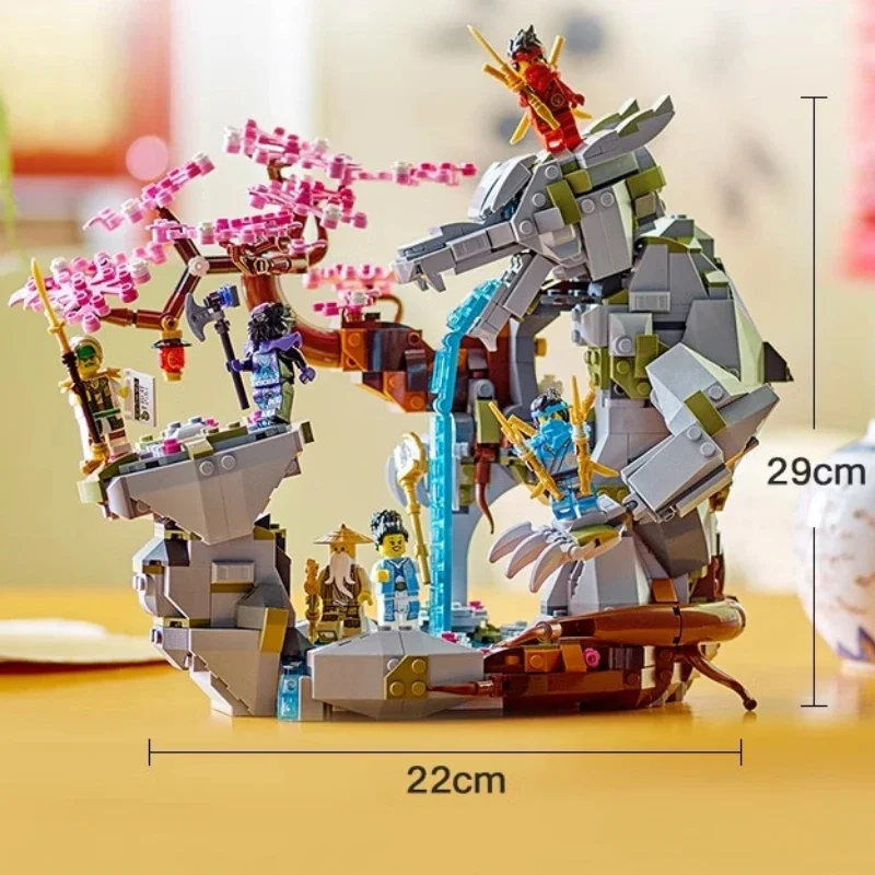 

1200+PCS Moc Dragon Stone Shrine Model Building Blocks Toys Fit 71819