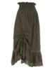 Women Long Skirt Vintage Elastic Waist Lace Patchwork Drawstring Summer Skirt Streetwear 1