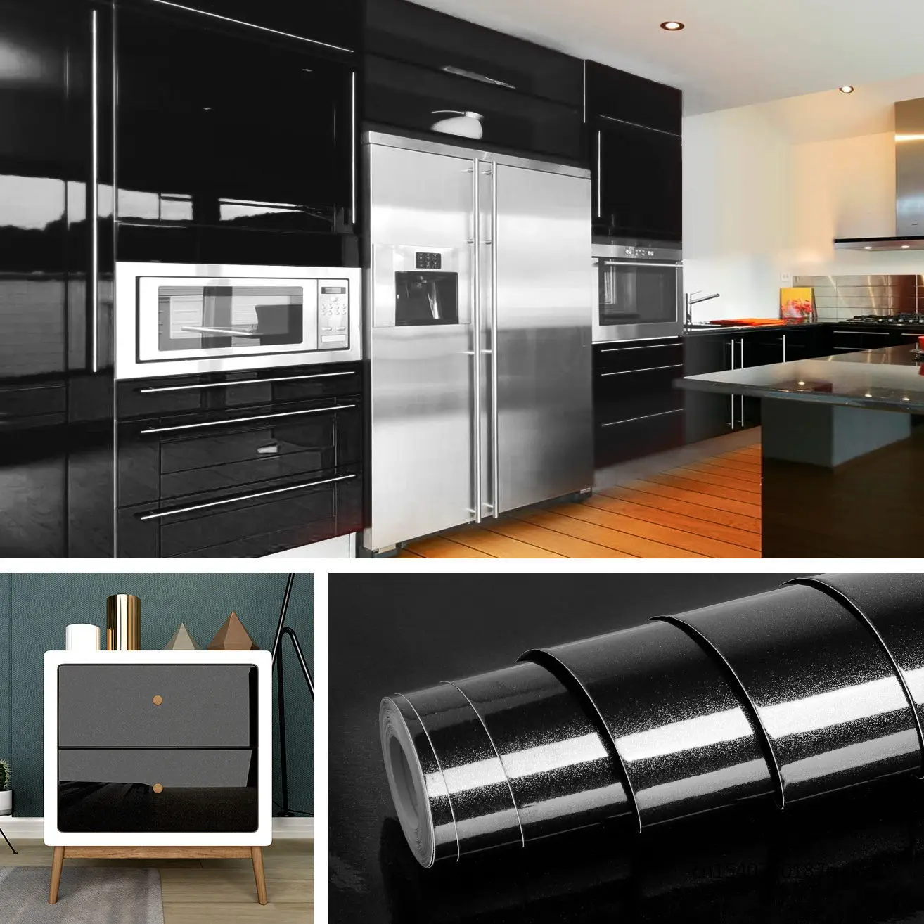 

PVC Cabinet Self Adhesive Wall Paper Solid Color DIY Decorative Films Home Decor Papel De Parede Kitchen Waterproof Wallpapers