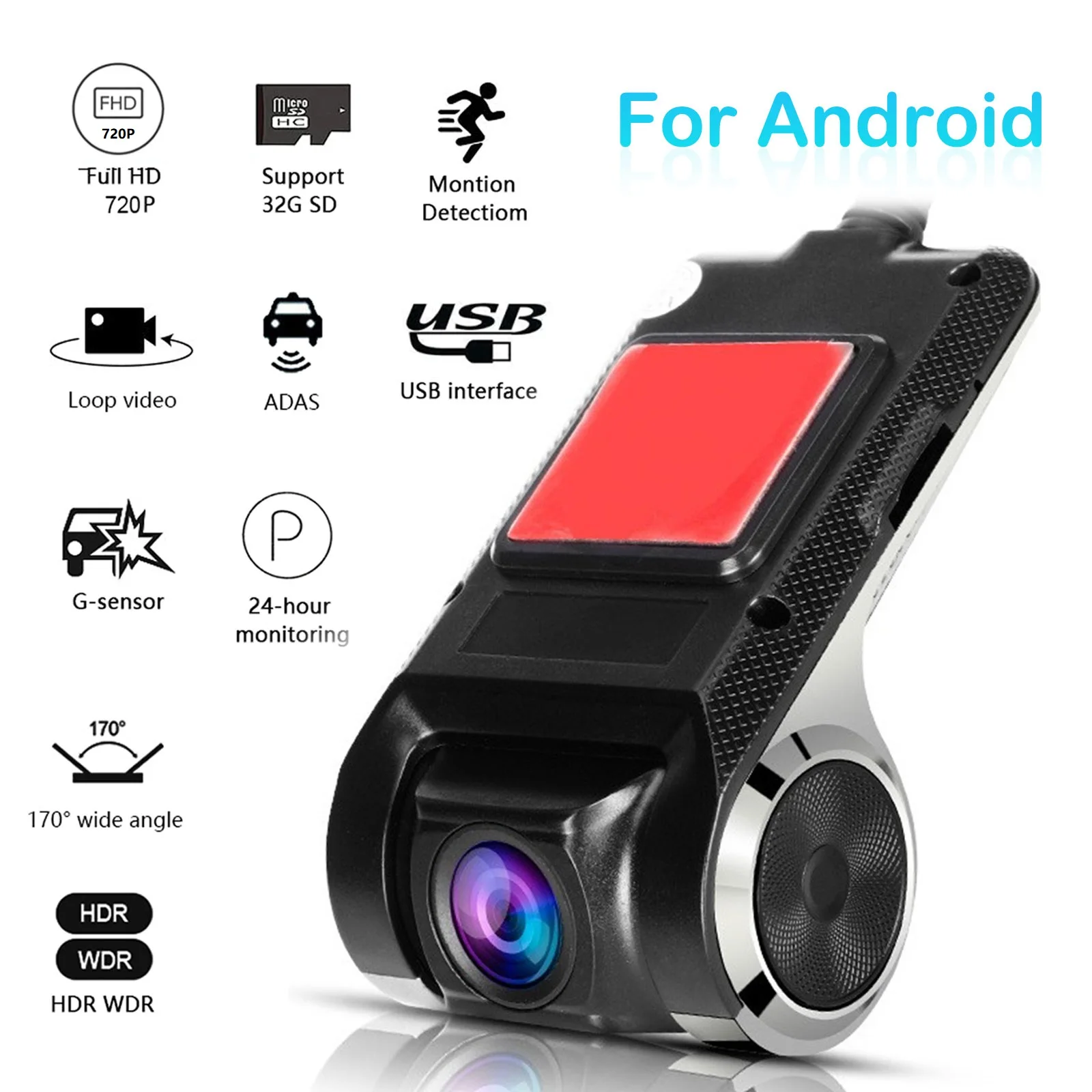 

Timelytrust Dash Cam ADAS Car DVR ADAS Dashcam DVR HD 720P Camera Automatic Video Recorder for Android Multimedia Player DVD Set