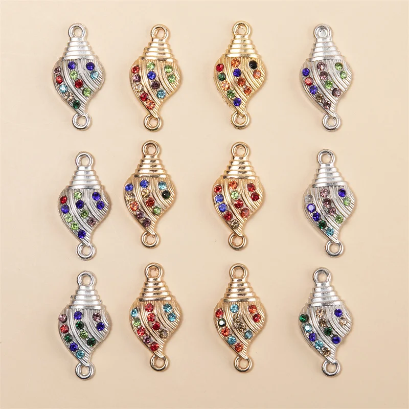 

10 шт./лот булавка с морскими ракушками из смешанных страз Подвески DIY ожерелья Браслет для изготовления ювелирных изделий Аксессуары