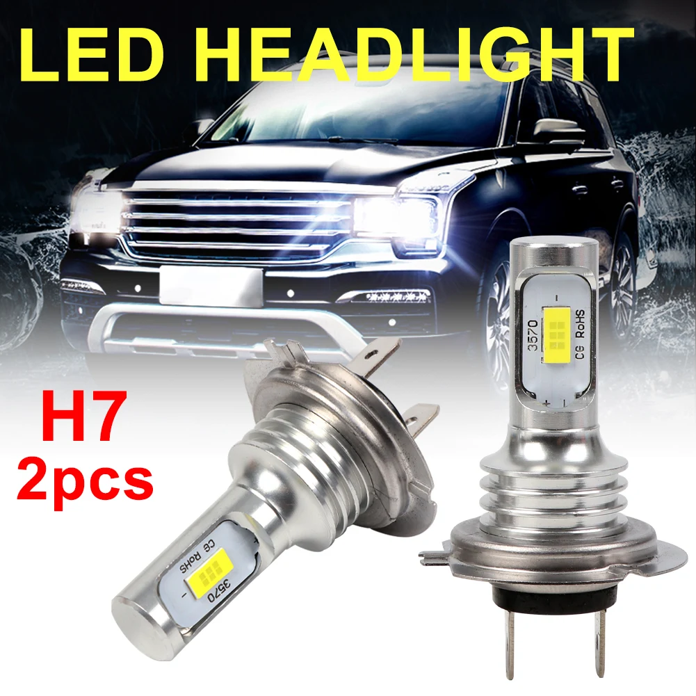 

2 x H7 LED Headlight Kit 80W 10000LM Hi Or Lo Beam Bulbs 6000K White IP 68 Waterproof High quality