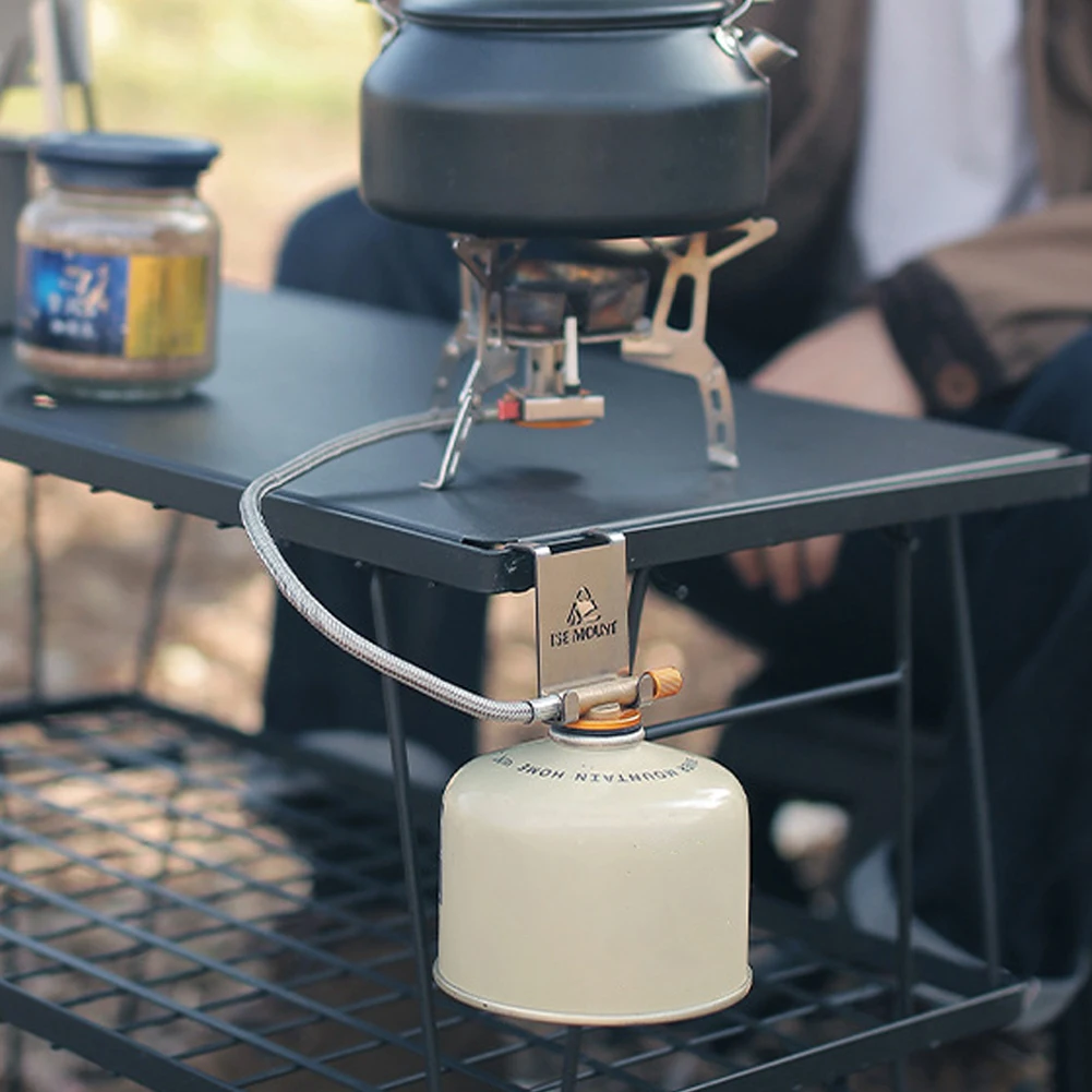 Hang Gas Canister Hook Camping Supplies Stainless Steel Stove Tank Hanger Hook Outdoor Camping Gas Stove Tank Table Organizer
