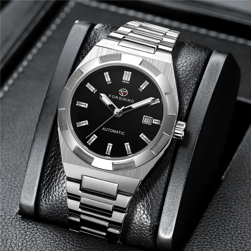 Forsining Orologio Meccanico Automatico Uomo – Acciaio Inox Con Incisione Laser 3D, Impermeabile 30M - 2