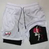 Men's Performance Shorts Anime Baki 2 in 1 Gym Compression Stretchy Sports Quick Dry Fitness Workout Summer 1