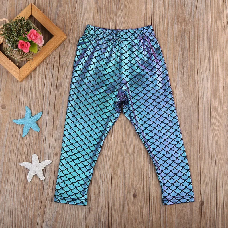 Leggings Sirène Métallisés Brillants Pour Filles - Collants Écailles De Poisson Pour Danse, Yoga Ou Baignade - 6