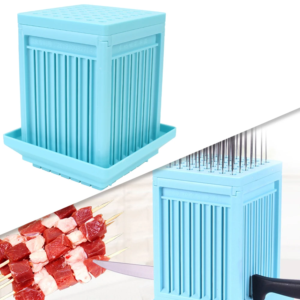 Barbecue skewers Kebab maker 49 Holes Barbecue Stringer Box Machine for Beef Pork Meat Vegetables
