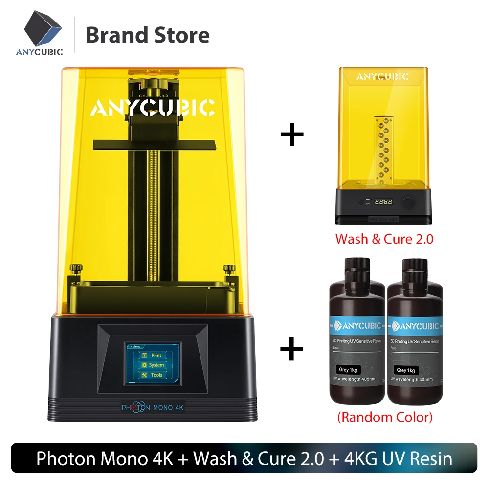 ANYCUBIC Photon Mono 4K New Upgrade High-Speed SLA LCD UV Resin 3D Printer Equiped With 6.23" 4K Monochrome Screen, 132*80*165mm 3 d printer 3D Printers