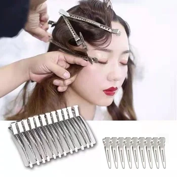 10PCS Professional Hairdressing Salon Hairpins Stainless Steel Alligator Hair Clips for Hair Care Styling Tools for Barber 4.5cm 1