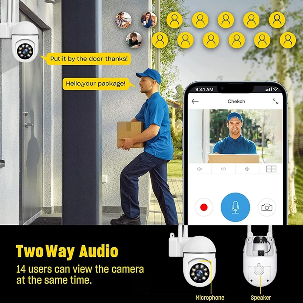 360 회전 보안 보호 카메라, 실내 모니터링, 2.4G 와이파이 보안 카메라, 야간 투시경, 2MP 1080P HD 무선 IP 카메라
