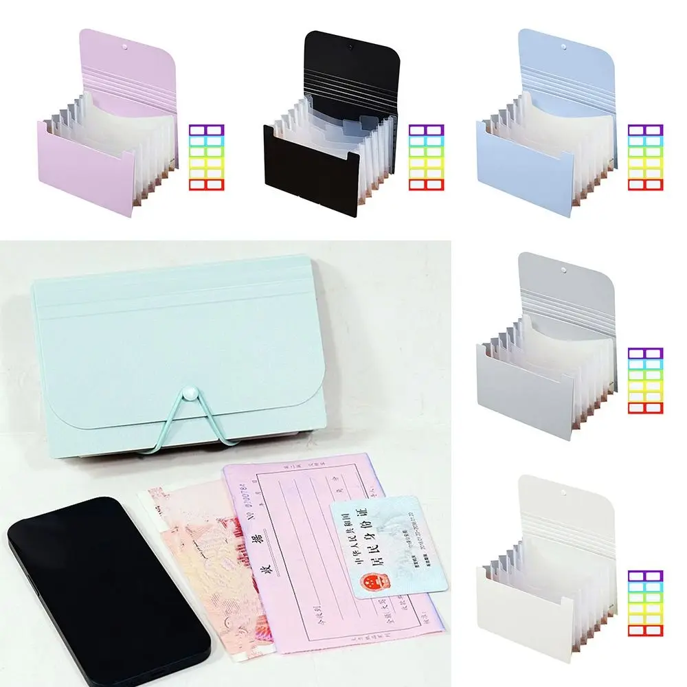 Fashion 7 Layer A6 File Folder Large Capacity Waterproof Organ Bag with Index Tabs Bill Storage Bag