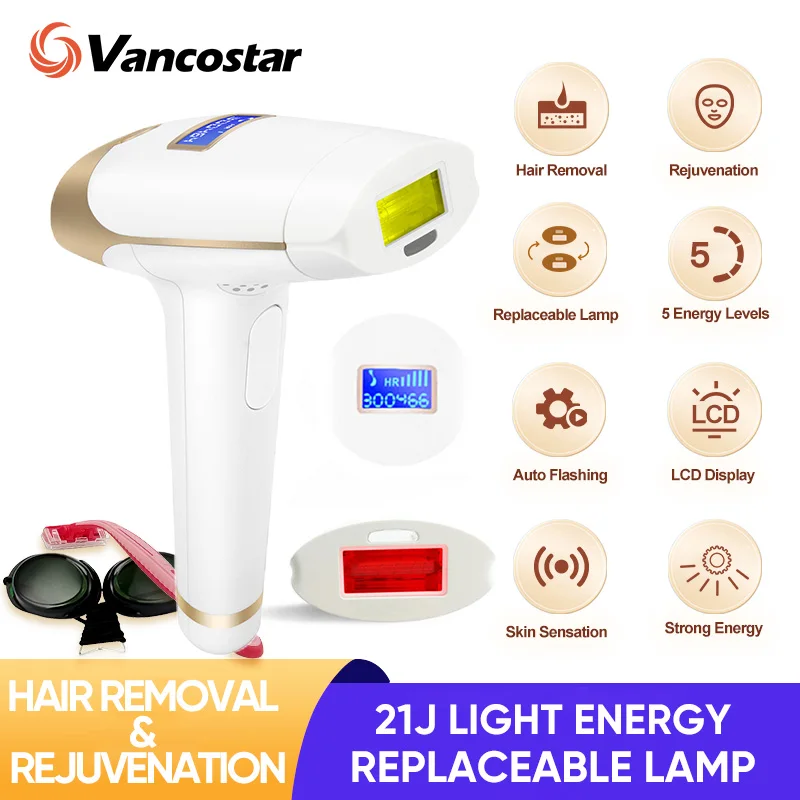 Updated Laser Hair Removal 2in1 Replaceable Lamp Rejuvenation Permanent Painless Hair Removal Bikini Trimmer IPL Epilator Device