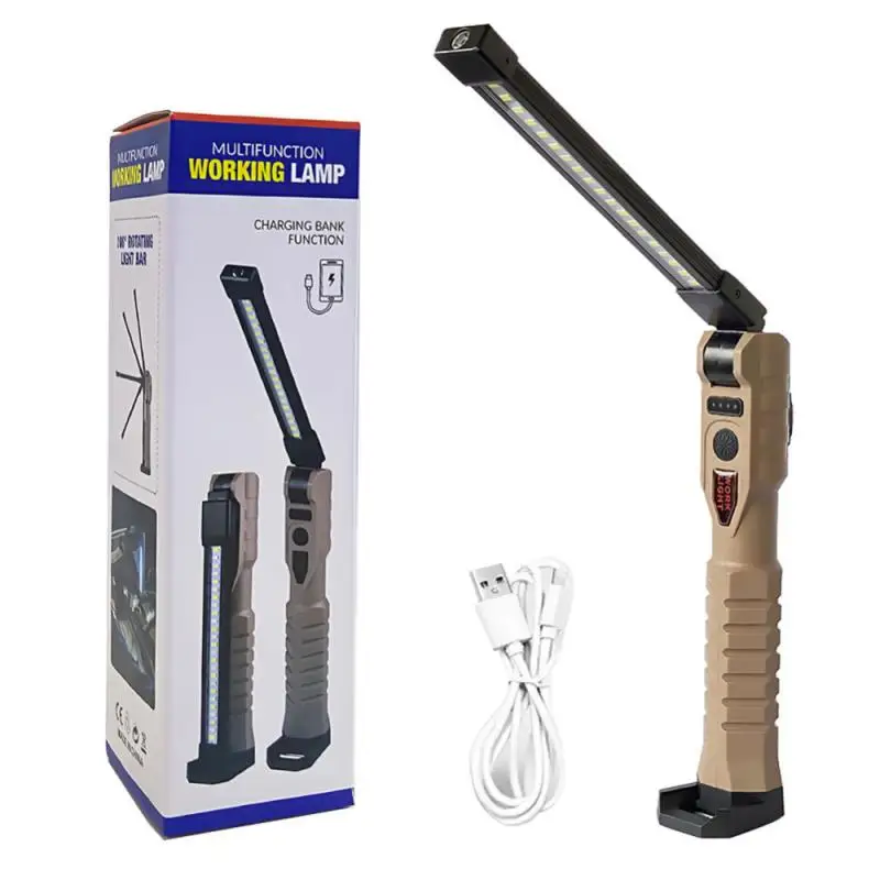 

COB LED Repair Work Light For Car USB Rechargeable Magnetic Foldable Lamp Indicator Flashlight Camping Emergency Torch With Hook