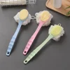 Soft Hair Massage Bath Brush Long Handle Back Rub Brush 2 In 1 Bath Brush With Bath Ball Bath Brush Double Side Scrub Brush 1