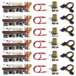 Riser – câbles Express pour carte vidéo X16, 6/10/12 pièces, VER010, USB 3.0, PCI E Riser VER010 X 