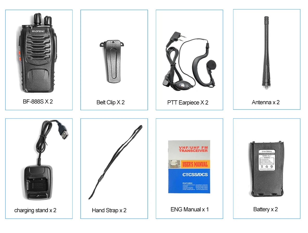 2 pces 4 pces 6 pces baofeng BF-888S com fones de ouvido 5km walkie talkie de longo alcance canal de rádio em dois sentidos 16 auto-condução viajar