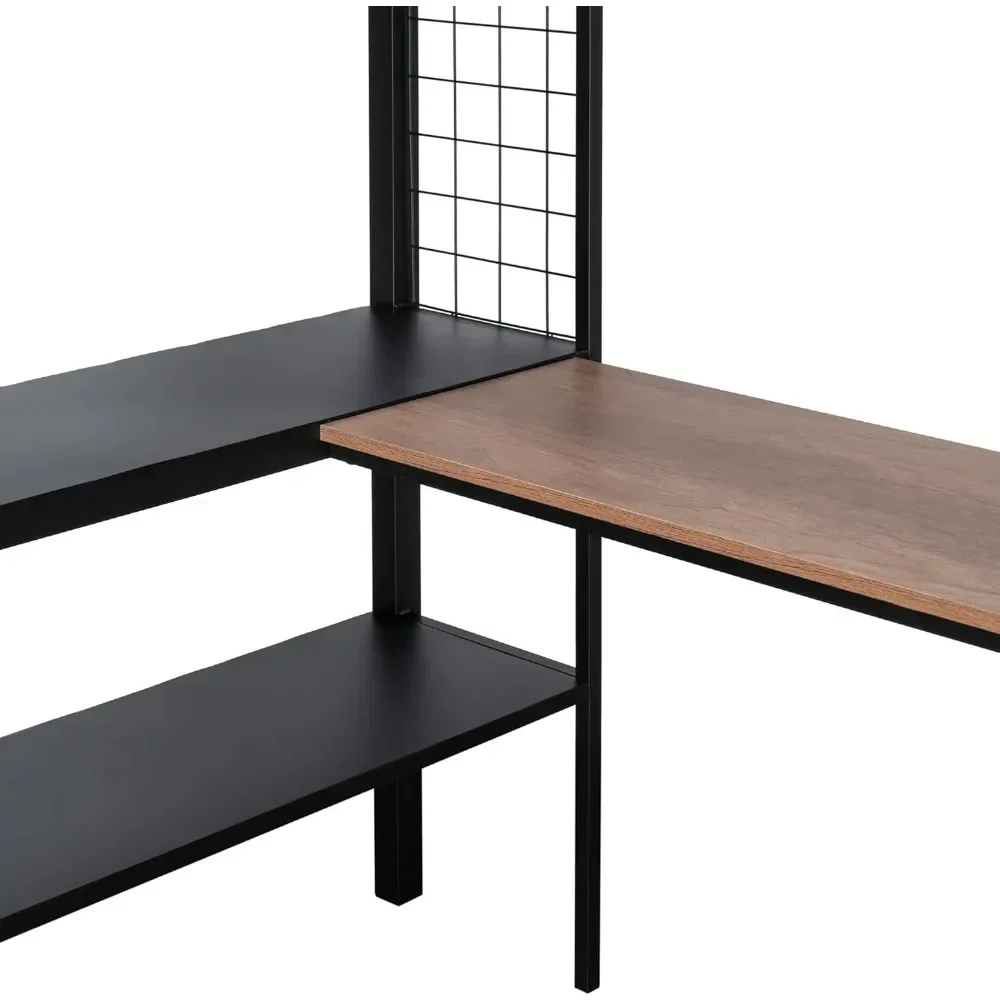 Bunk Beds Full Size Loft Bed, Desk & Shelves/Sturdy Metal Bed Frame/Noise-Free Wood Slats/Comfortable Bunk Beds 3